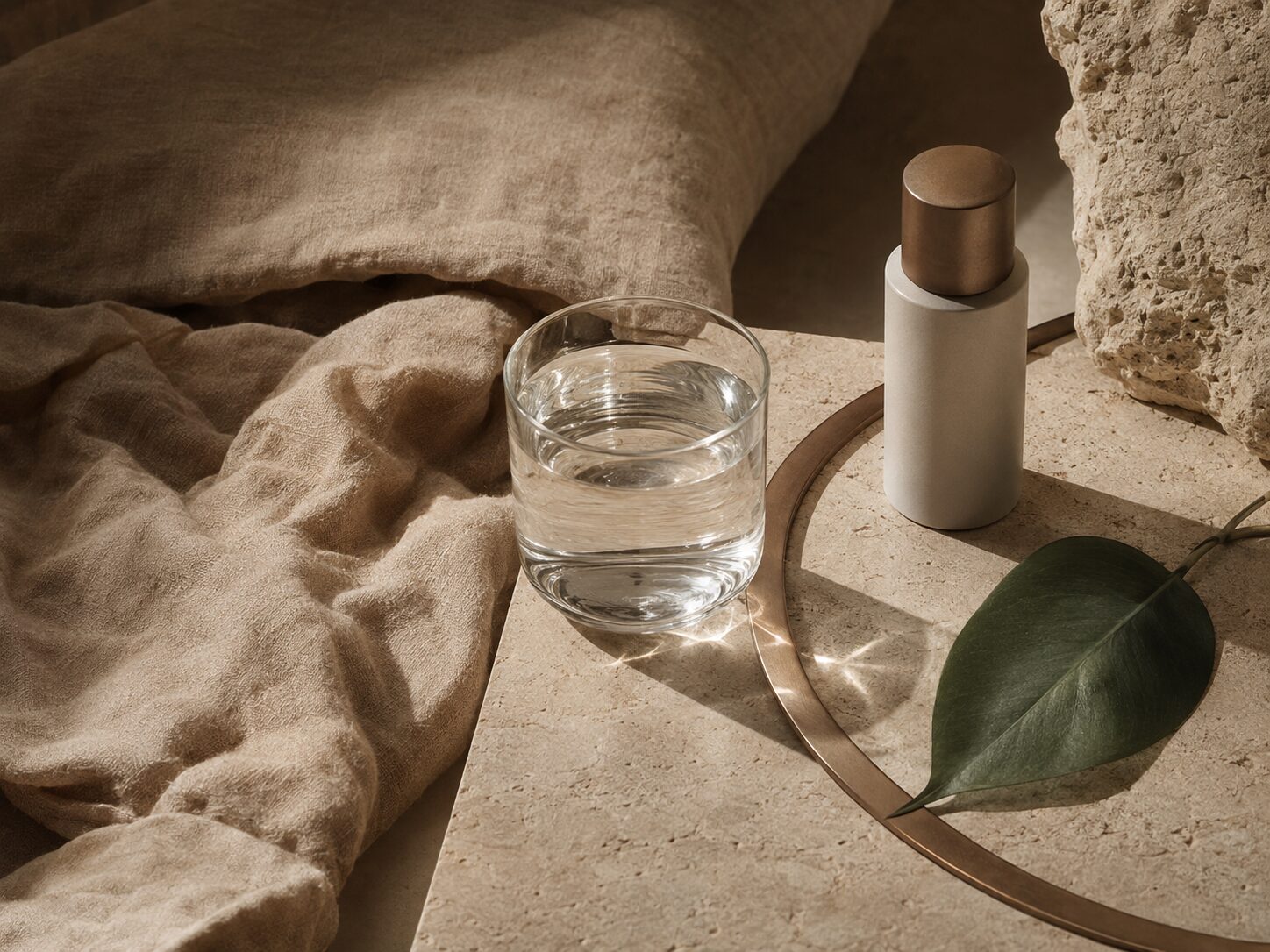 Sakin bir akşam bakım ve dinlenme ritüeli